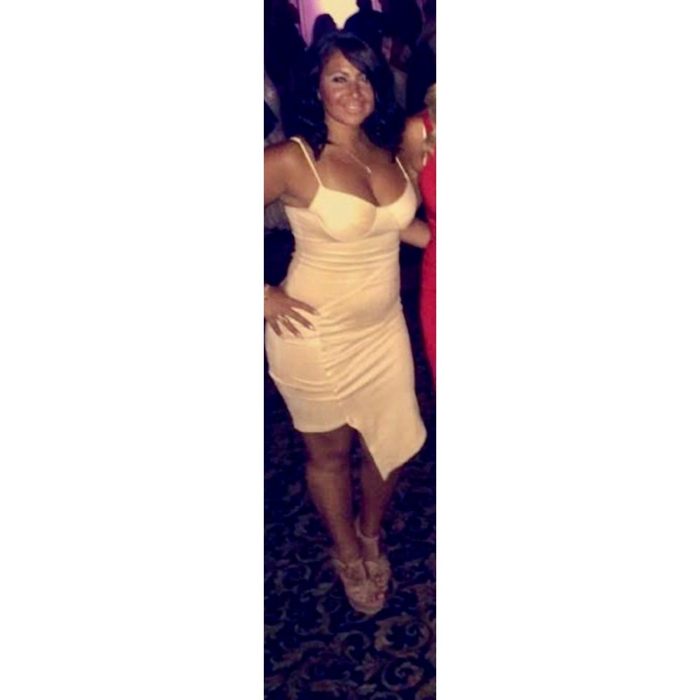 Y2K Fashion Nova Bodycon Mini Dress Sz M Adjustable Faux Suede Straps